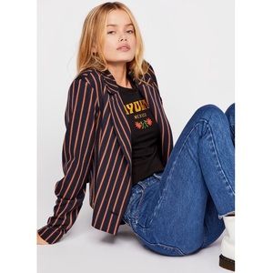Free People Tucked Away Blazer Striped Blazer